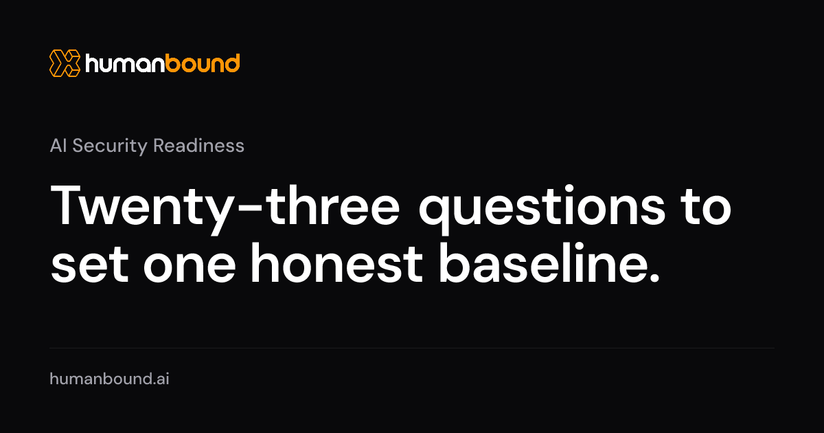 AI Security Readiness Checklist · Humanbound
